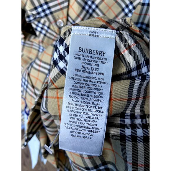 Burberry Checkered Cotton Shirt size 4 - Picture 9 of 10